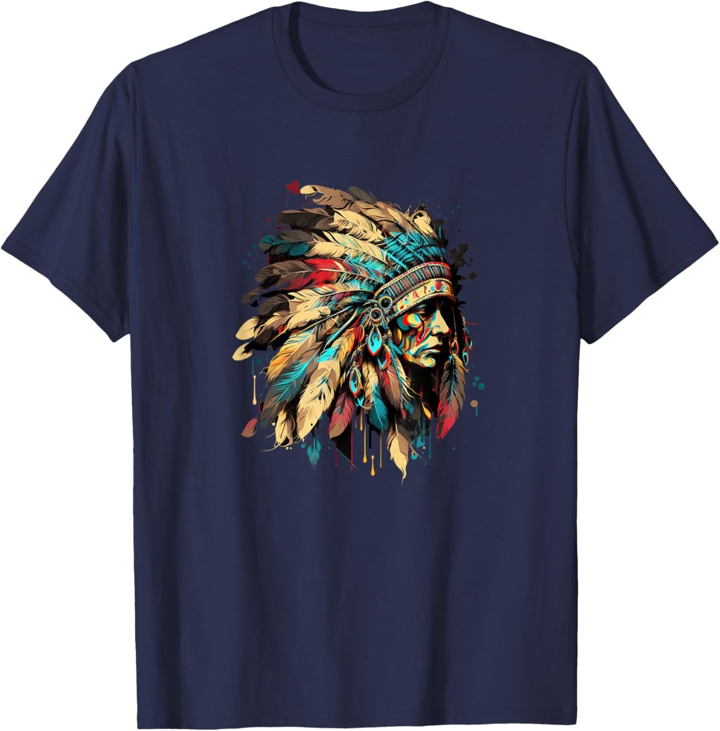 Native American Dreamcatcher Indian Design T-Shirt - T-Shirt | Navy