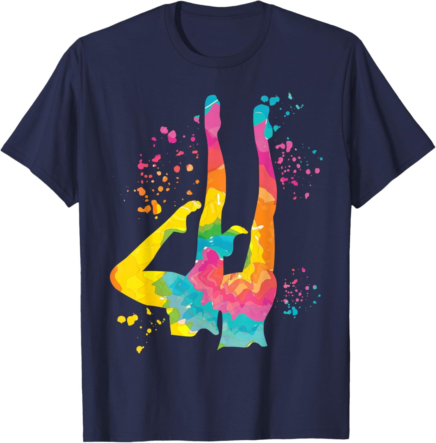 Synchronized Swimming Colorsplash Team Artistic Swim T-Shirt - T-Shirt | Navy