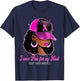 I Wear Pink For My Aunt Breast Cancer Awareness Afro Girl T-Shirt - T-Shirt | Navy