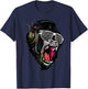 Cool Wild Illustration Monkey Listen To The Music Graphic T-Shirt - T-Shirt | Navy
