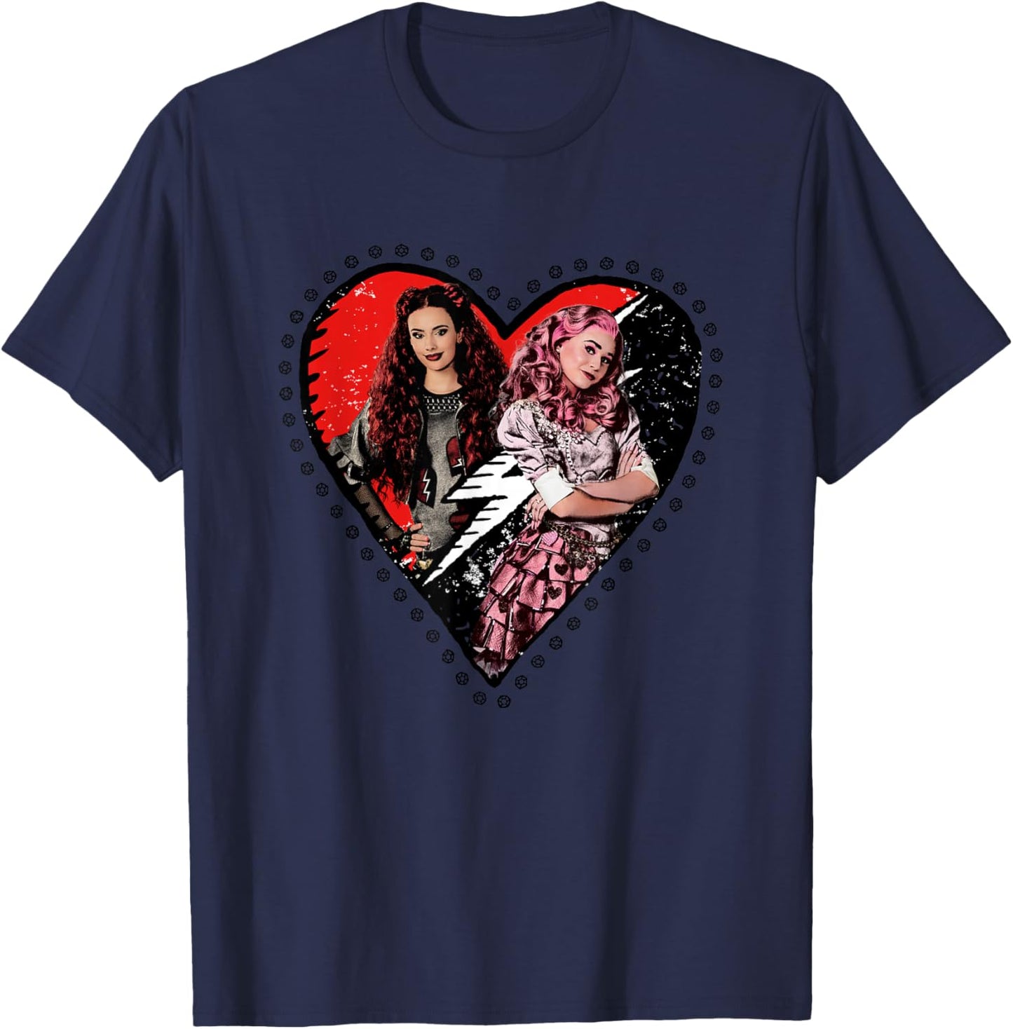 Disney Descendants: The Rise of Red Red & Bridget Heart T-Shirt - T-Shirt | Navy