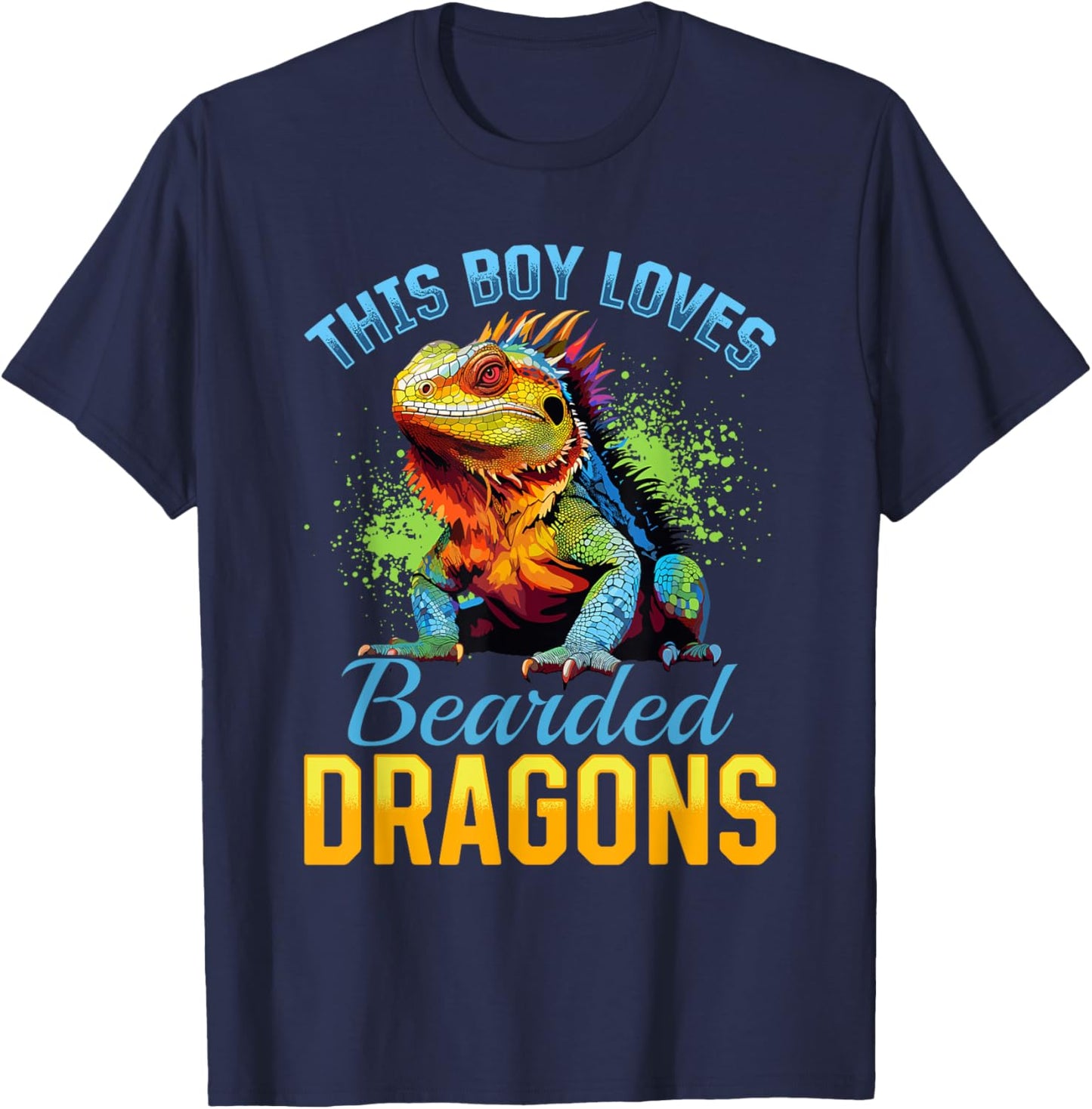 Bearded Dragon Pogona Reptile This Boy Loves Bearded Dragons T-Shirt - T-Shirt | Navy