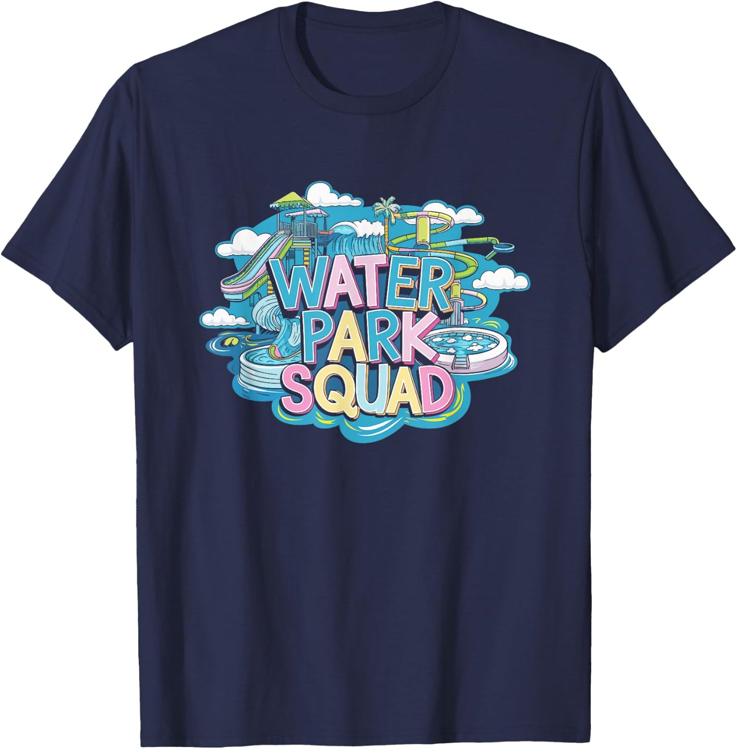 Water Park Squad, Water Park Amusement Team Crew T-Shirt - T-Shirt | Navy