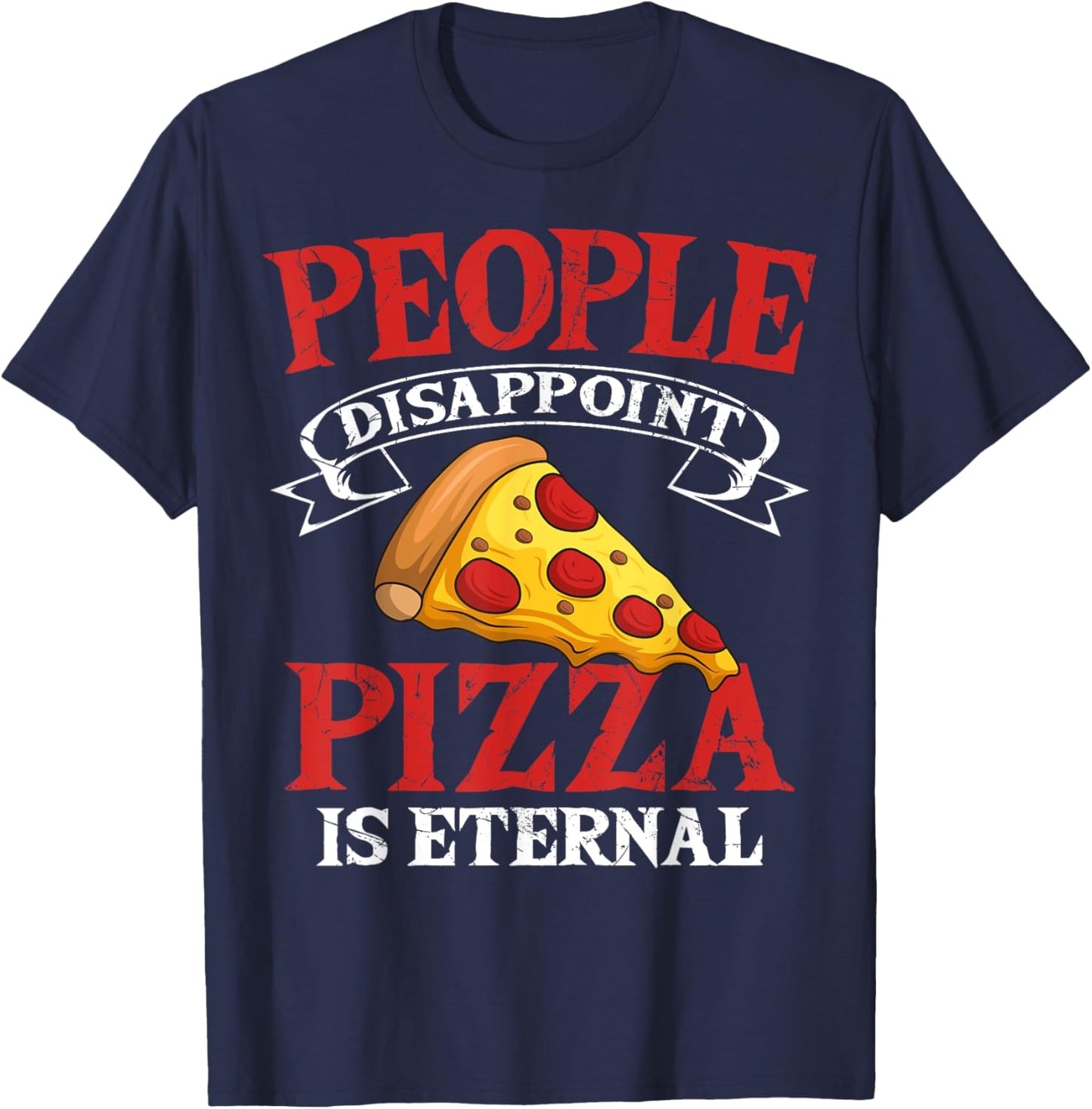 Funny Pizza Lover Round Pizzetta Fan Pizzaiolo Pizzeria T-Shirt - T-Shirt | Navy