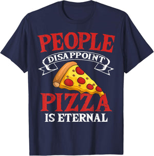 Funny Pizza Lover Round Pizzetta Fan Pizzaiolo Pizzeria T-Shirt - T-Shirt | Navy