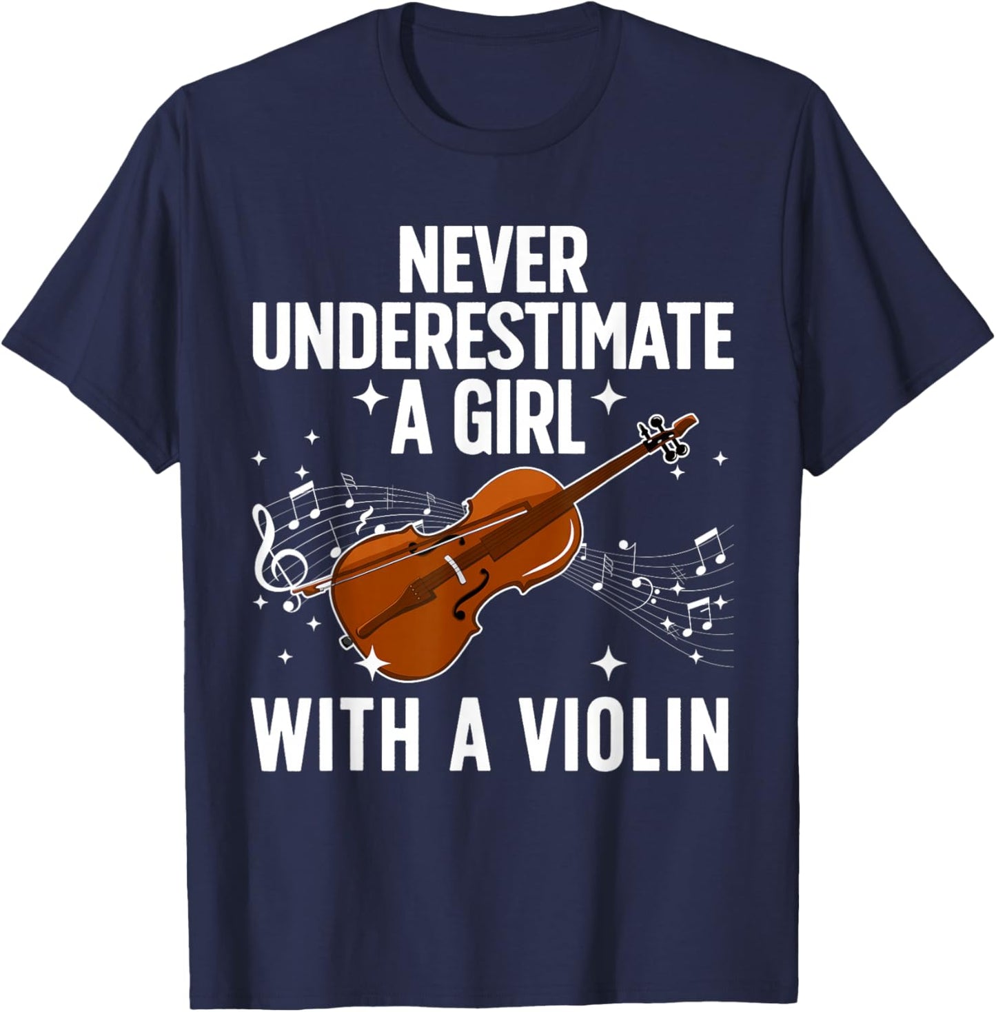 Best Violin Art Girls Violin Player Viola Lover T-Shirt - T-Shirt | Navy