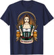 Oktoberfest Woman Wearing a Dirndl Dress Beer Outfit T-Shirt - T-Shirt | Navy