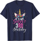 Its My Sisters 3rd Birthay Gift Girl Unicorn Birthday T-Shirt - T-Shirt | Navy