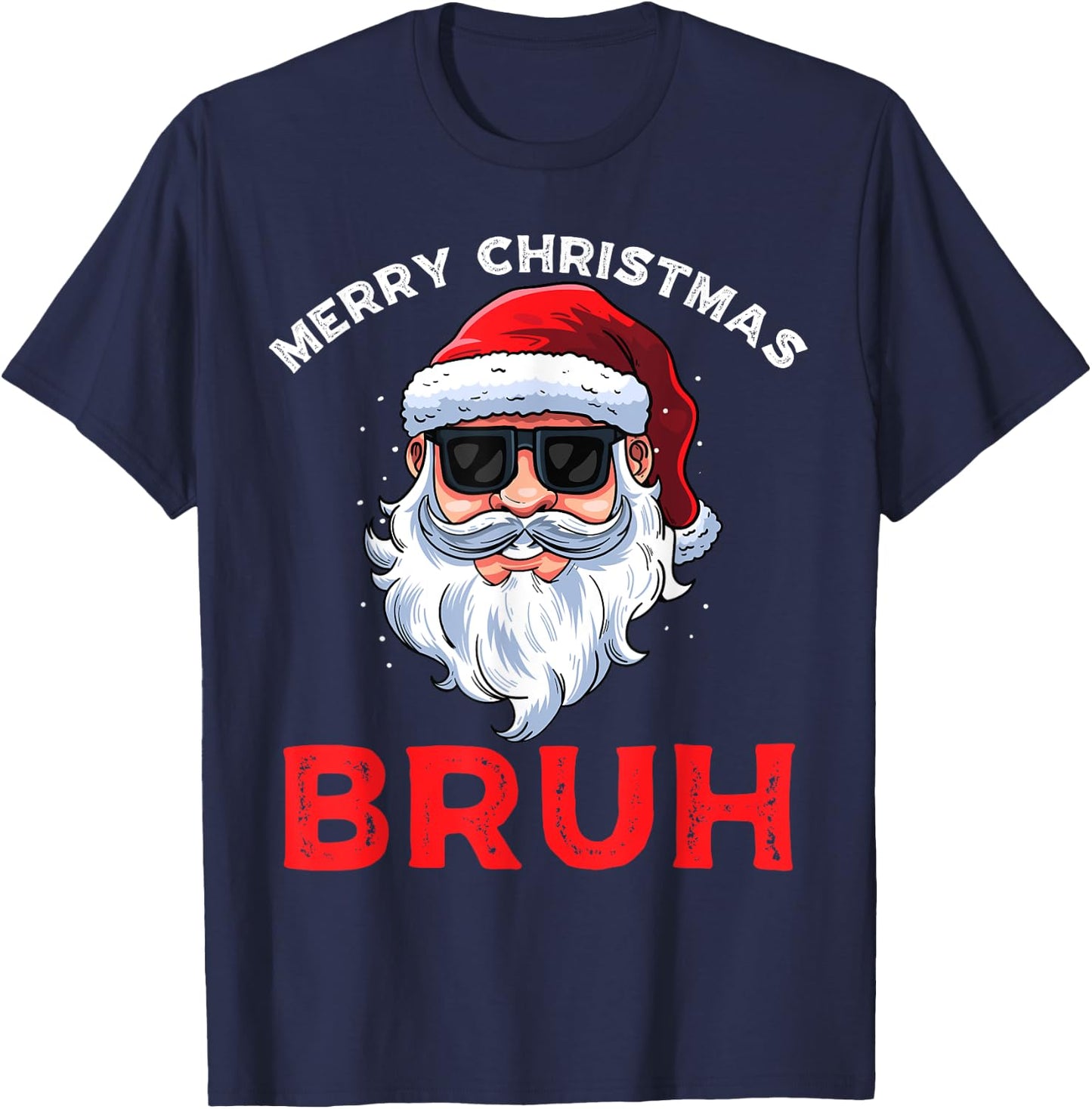 Merry Christmas Bruh Meme Funny Saying for Brother Boys Men T-Shirt - T-Shirt | Navy