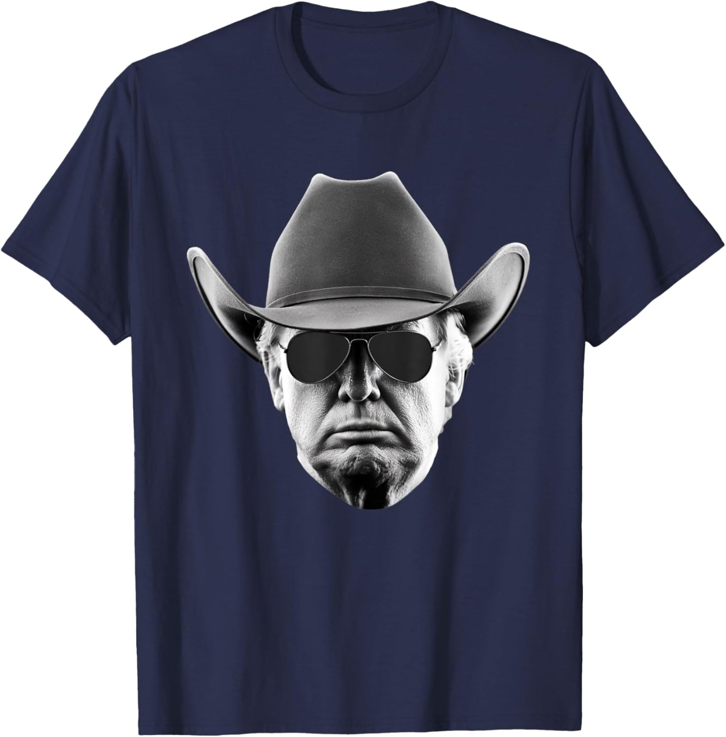 Cool Donald Trump Cowboy Hat US USA America President T-Shirt - T-Shirt | Navy