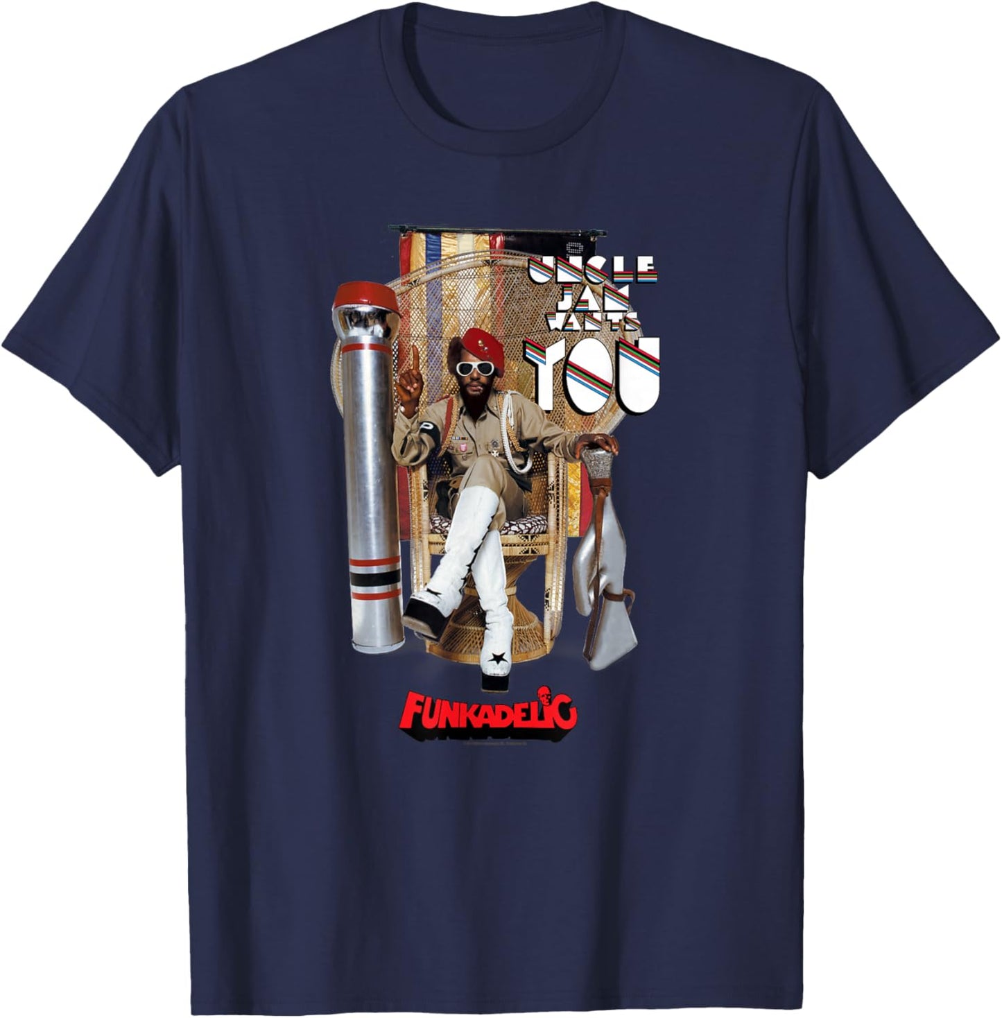 George Clinton Parliament Funkadelic Uncle Jam Wants You T-Shirt - T-Shirt | Navy