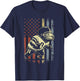 Retro Capybara Football American Flag Capybara Football T-Shirt - T-Shirt | Navy