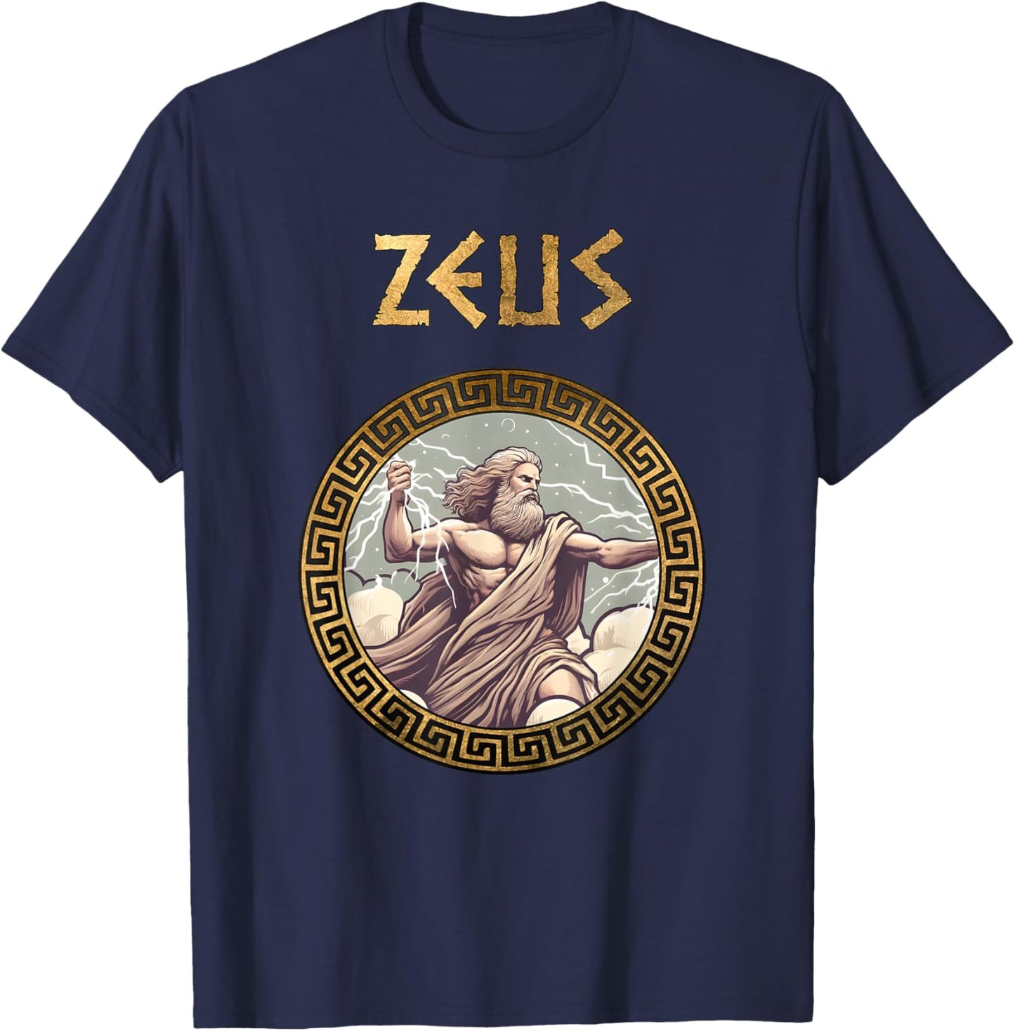 Zeus Ancient Greek God Ancient Greece Mythology T-Shirt - T-Shirt | Navy