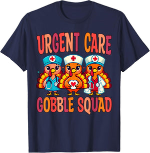 Urgent Care Nurse Gobble Squad Thanksgiving Doctor T-Shirt - T-Shirt | Navy