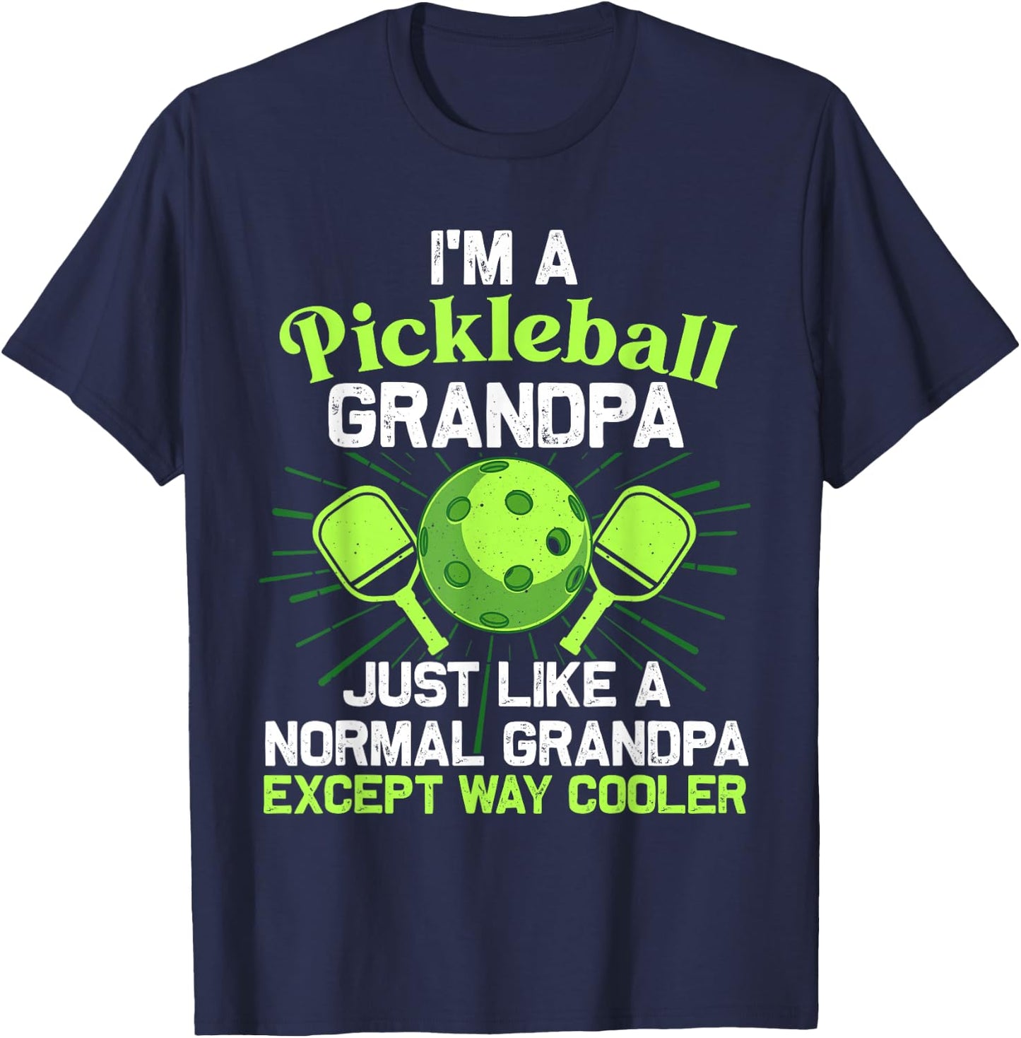 Funny Grandpa Pickleball Gift Grandfather Papa Daddy T-Shirt - T-Shirt | Navy