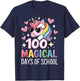 100 Magical Days of School Unicorn 100th Day Of School Girls T-Shirt - T-Shirt | Navy