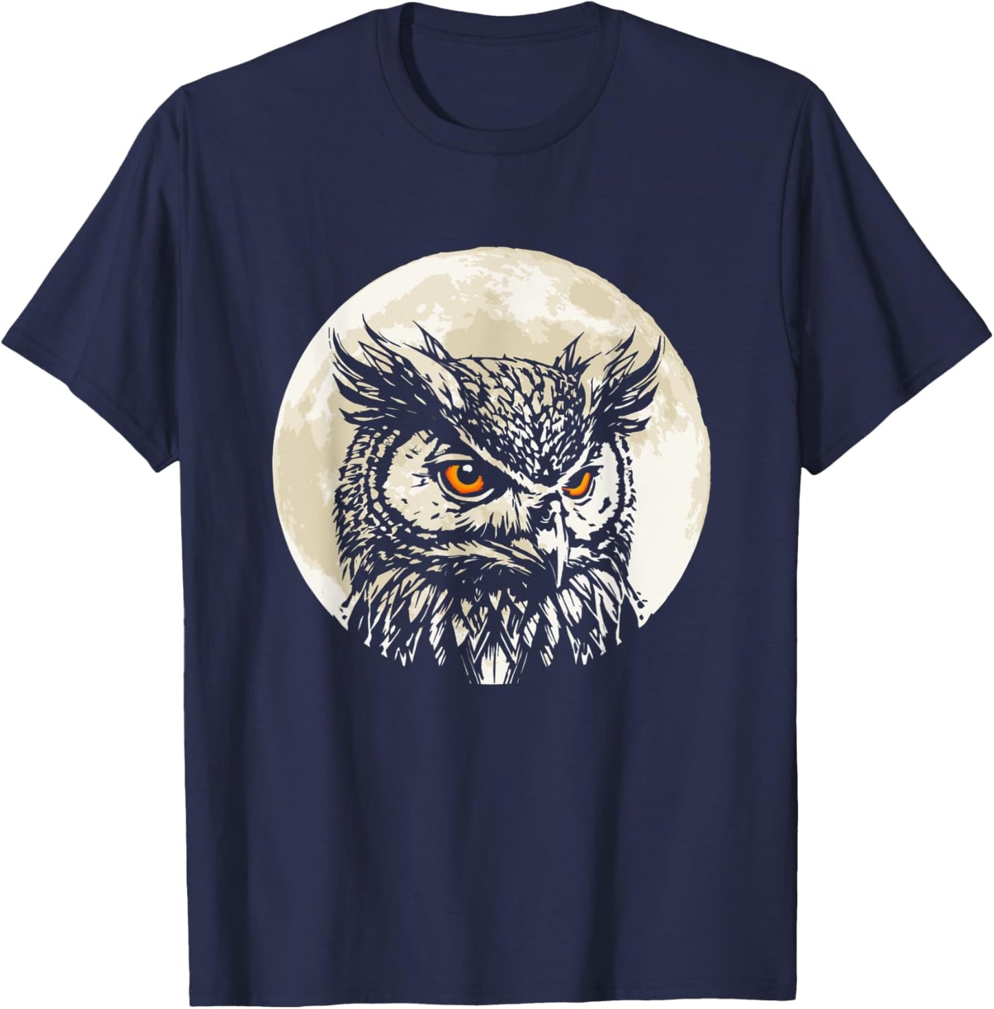 Owl Forest Night Wildlife Birds Nature T-Shirt - T-Shirt | Navy