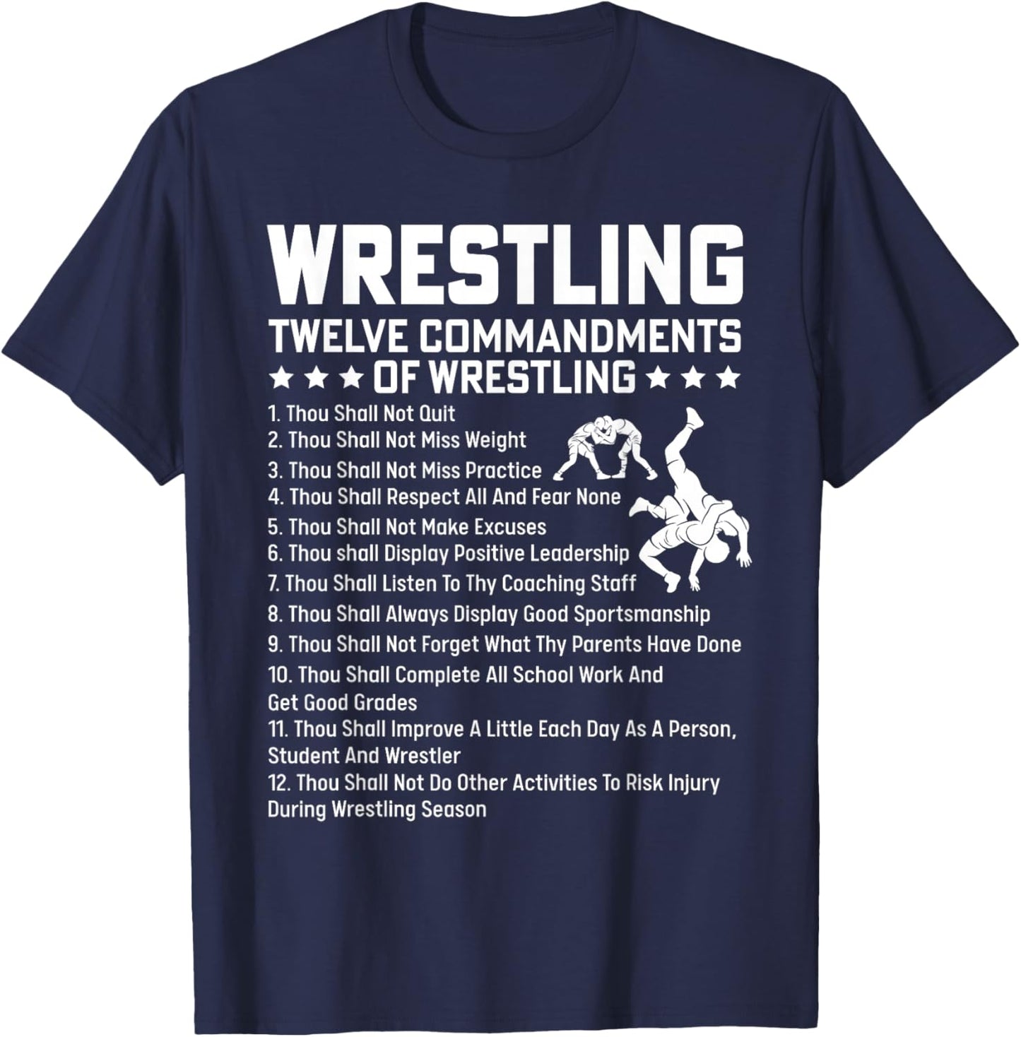 Wrestling Shirt Men Boys Funny Wrestler Wrestle Kids Girls T-Shirt - T-Shirt | Navy