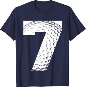 Kids 7th Birthday Boy Golf Player Golf 7 Years Old T-Shirt - T-Shirt | Navy