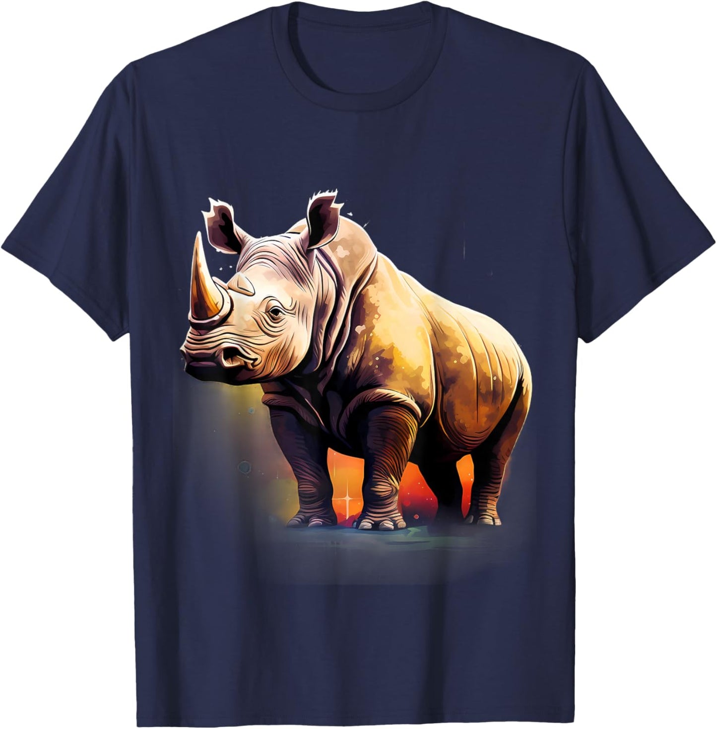 Rhino Artwork Wildlife Rhinoceros African Animal Lovers T-Shirt - T-Shirt | Navy