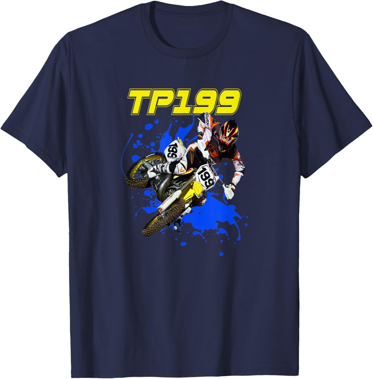 TP199-Official -Kids Black Modern Motocross T-Shirt - T-Shirt | Navy