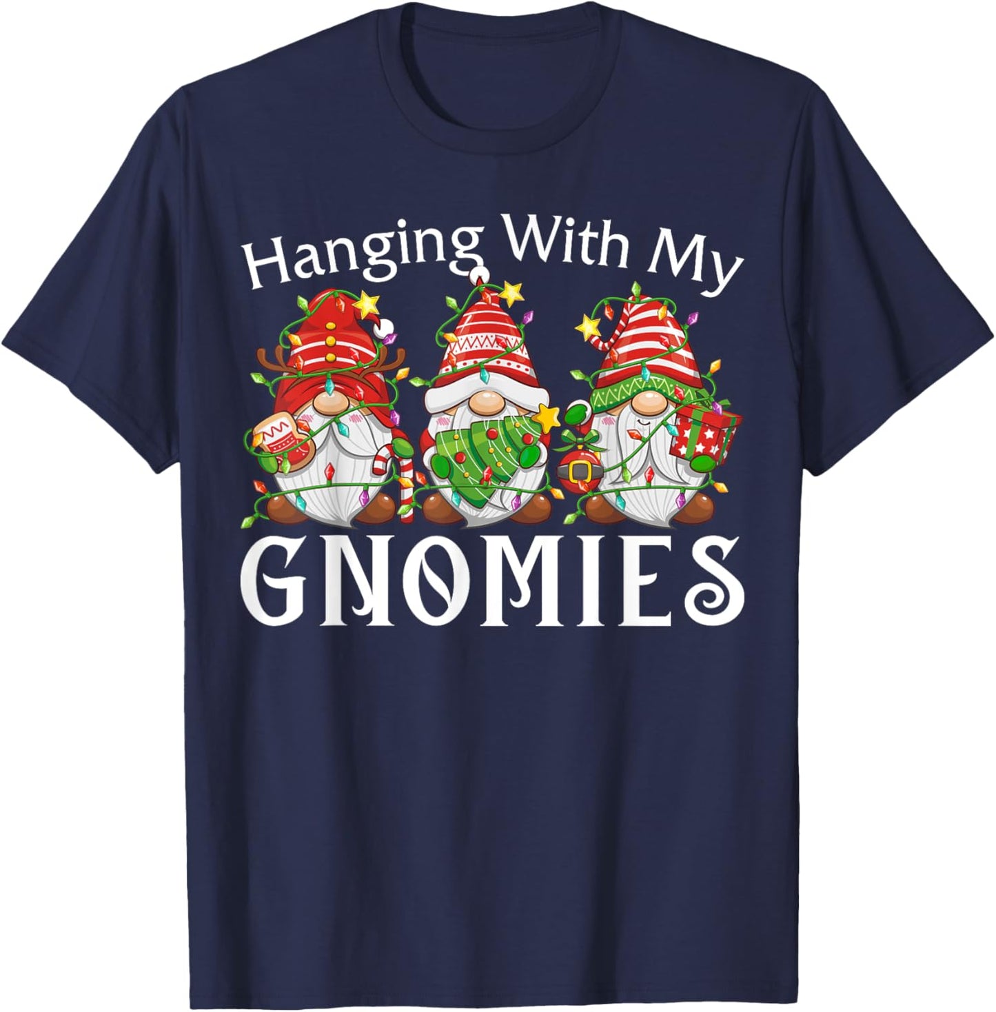 Hanging With My Gnomies Family Christmas Pajamas Men Women T-Shirt - T-Shirt | Navy