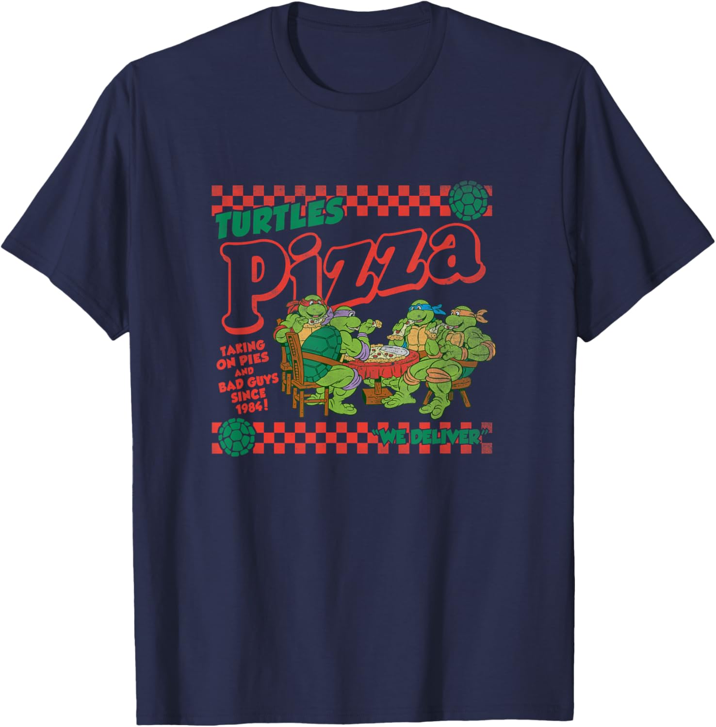 Teenage Mutant Ninja Turtles Pizza Delivery Classic Logo T-Shirt - T-Shirt | Navy