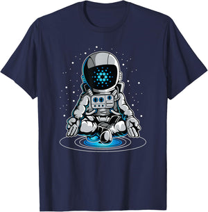Cool Cardano Space Suite Shirt, ADA Coin Cryptocurrency T-Shirt - T-Shirt | Navy