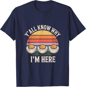 Thanksgiving Deviled Egg Retro Deviled Eggs Lover T-Shirt - T-Shirt | Navy
