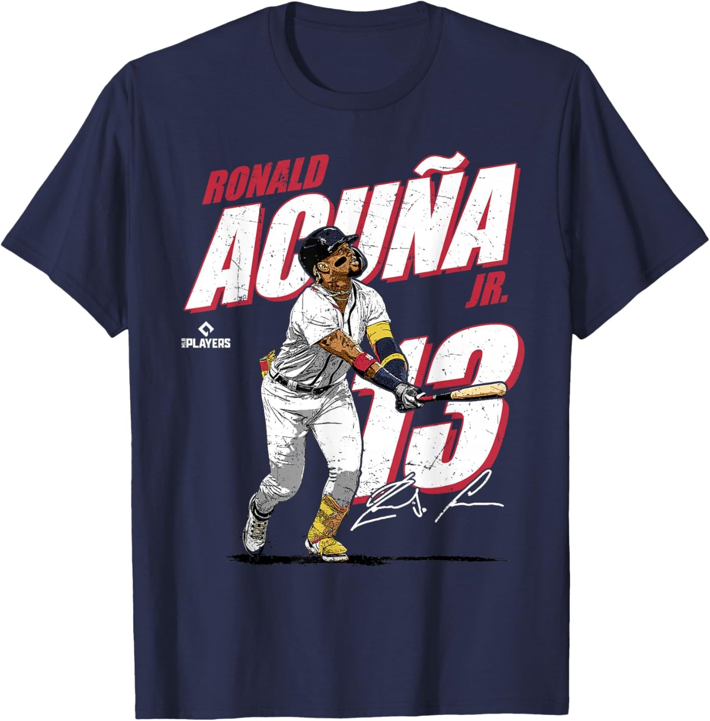 Ronald Acuna Jr. | Atlanta Baseball MLB Players | MLBRAC3001 T-Shirt - T-Shirt | Navy
