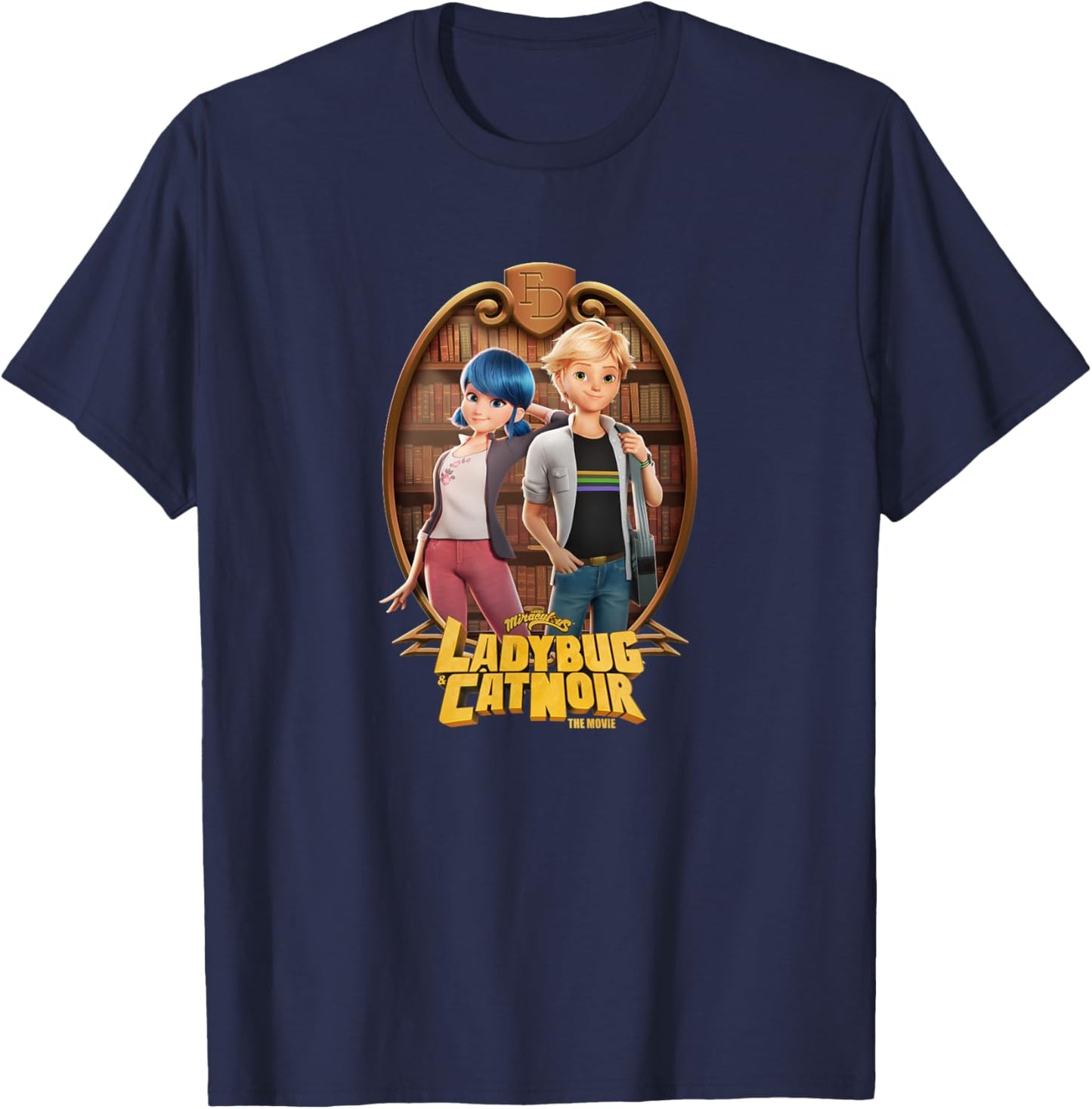 Miraculous Ladybug and Cat Noir The Movie Marinette Adrien T-Shirt - T-Shirt | Navy