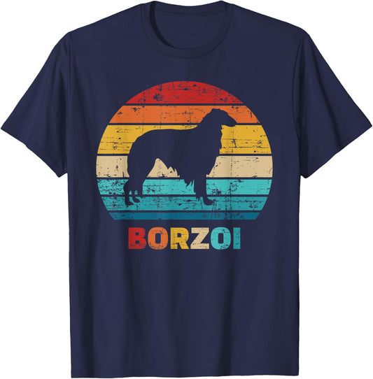 Borzoi vintage retro T-Shirt - T-Shirt | Navy