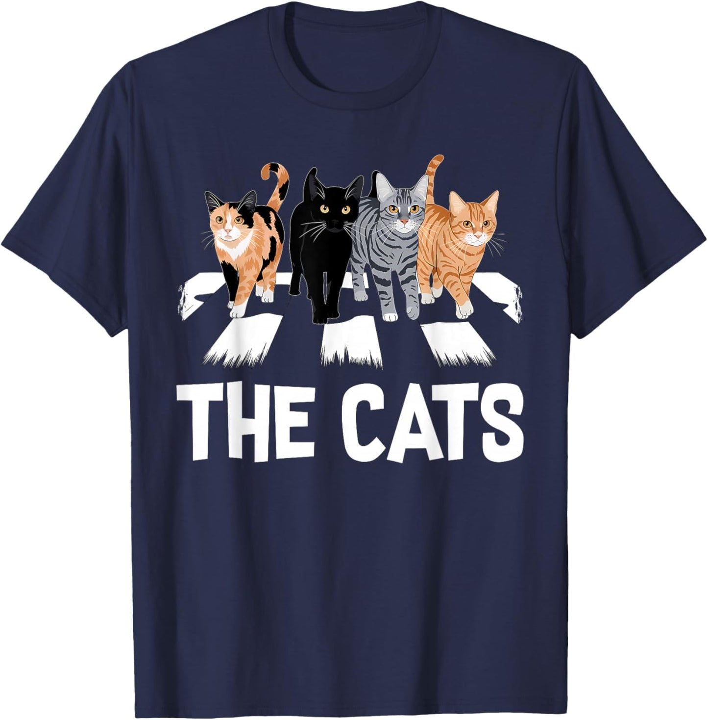 Cat Rock Music Funny Cat Lover , Women, Kids T-Shirt - T-Shirt | Navy