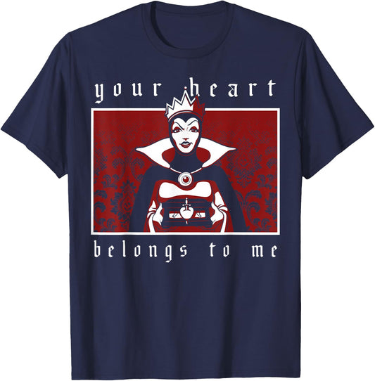 Disney Villains Valentine's Day Evil Queen Heart Portrait T-Shirt - T-Shirt | Navy