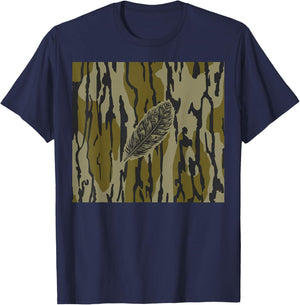 Turkey Feather Bottom lands Camo T-Shirt - T-Shirt | Navy