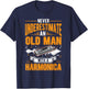 Harmonica Old Man T-Shirt - T-Shirt | Navy