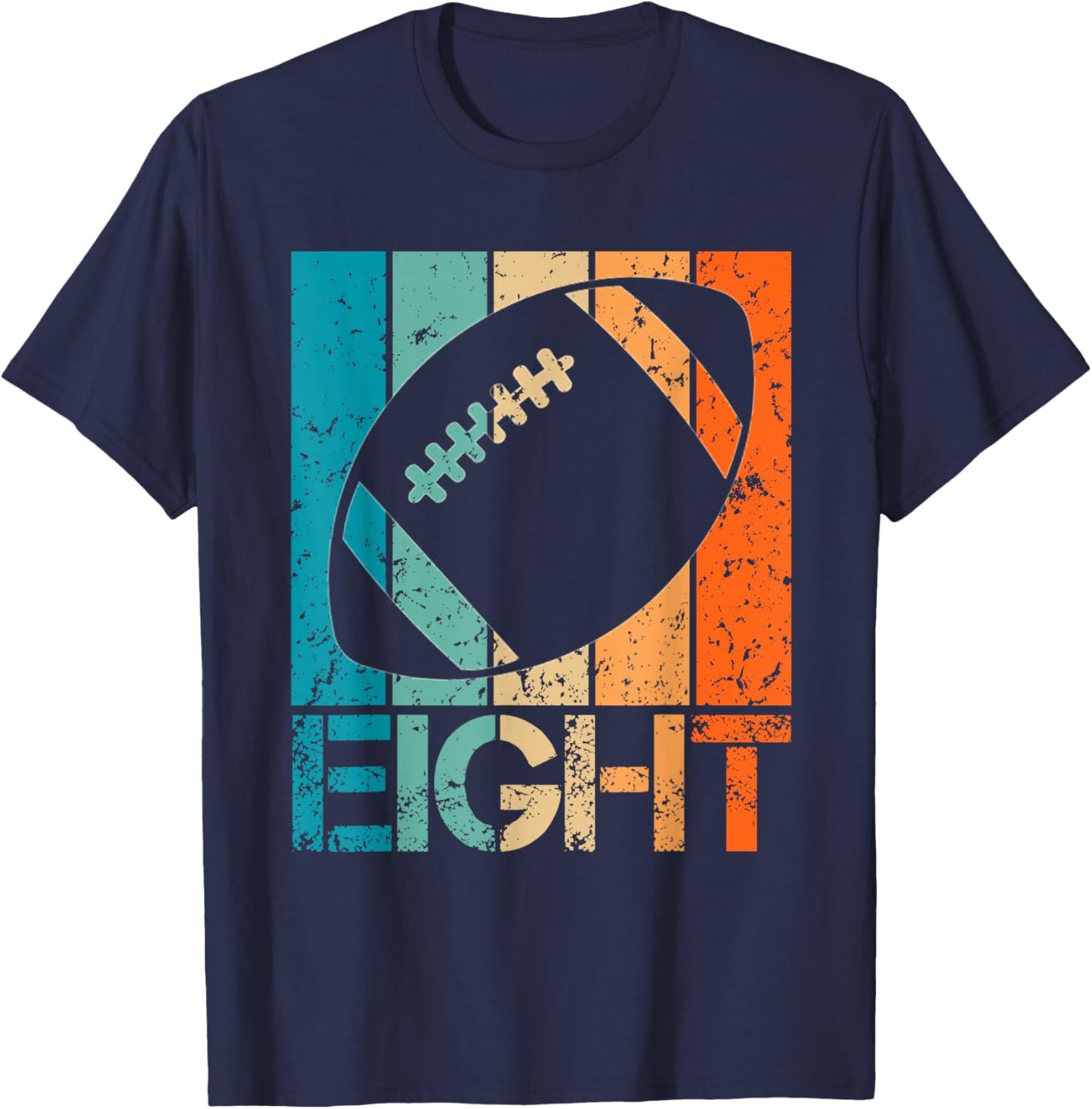 8th Football Birthday 8 Year Old 8yr Boys Birthday Football T-Shirt - T-Shirt | Navy