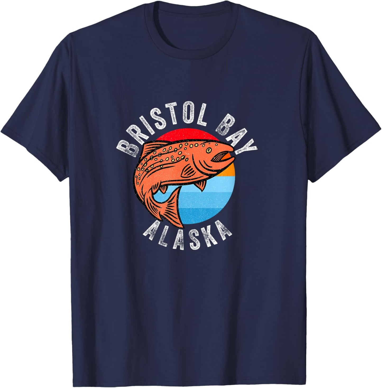 Bristol Bay Alaska Fishing Salmon Angler T-Shirt - T-Shirt | Navy