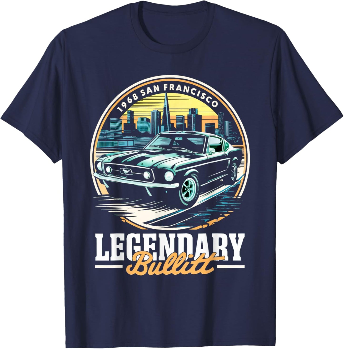Legendärer Bullitt Muscle Oldtimer T-Shirt - T-Shirt | Navy