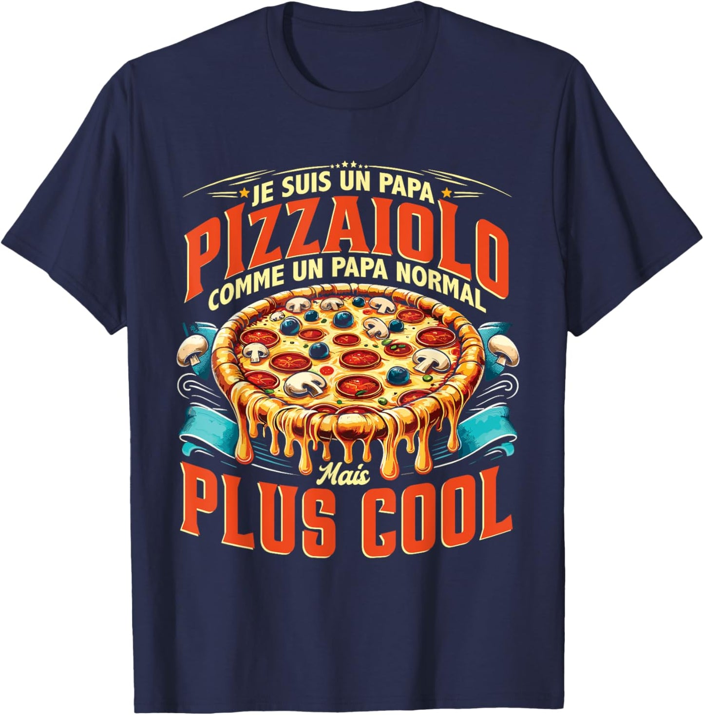 Pizzamaker Pizzeria Pizza Maker Italian Pastry Chef , Black, S T-Shirt - T-Shirt | Navy