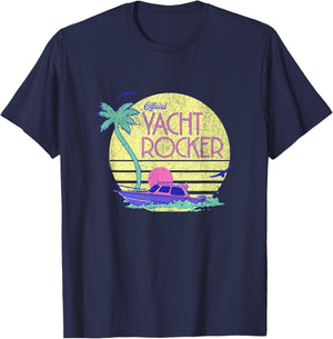Yacht Rocker, Cruise Lake Party 70s Music Graphic T-Shirt - T-Shirt | Navy