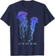 Awesome Cute UnderWater Fish Sea Just Go With Flow JellyFish T-Shirt - T-Shirt | Navy