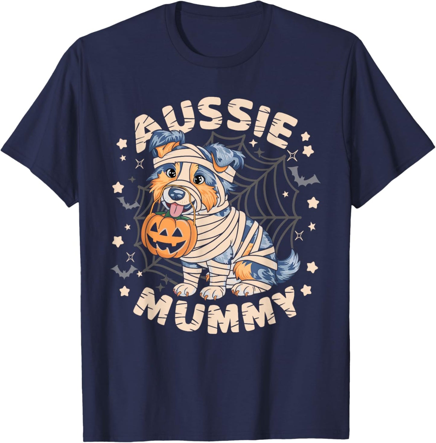 Australian Shepherd Costume Dog Lover Outfit Aussie Mummy Women Kids T-Shirt - T-Shirt | Navy