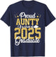 Proud Aunty Of a class of 2025 Graduate Senior Graduation T-Shirt - T-Shirt | Navy