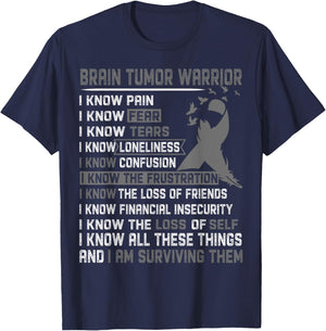 Brain Tumor Warrior Shirt Men T-Shirt - T-Shirt | Navy