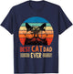 Best Cat Dad Ever Shirt Funny Retro Cat Dad Men Father's Day T-Shirt - T-Shirt | Navy
