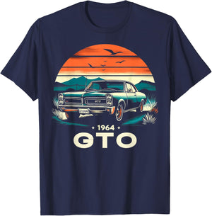 1964 64 GTO Classic Car Old School Muscle Vintage Car T-Shirt - T-Shirt | Navy