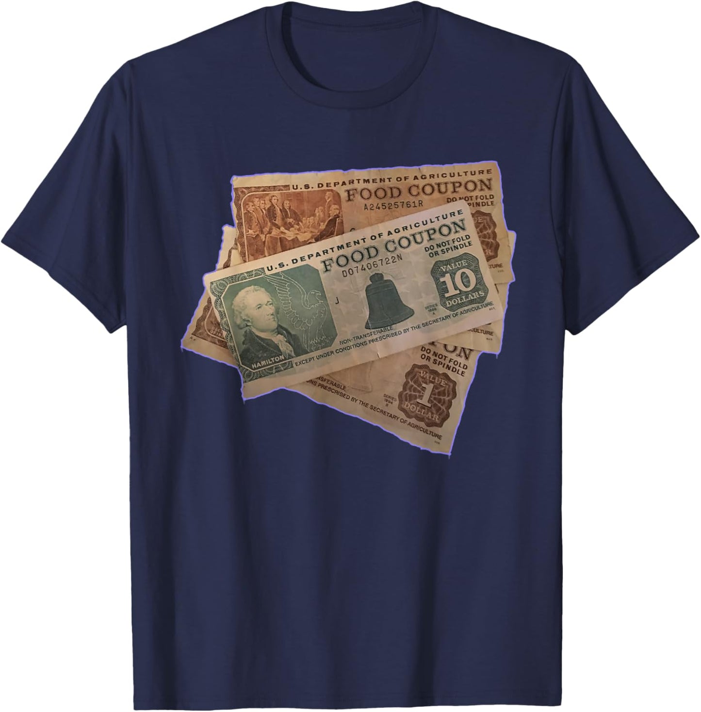 Foodstamp Graffiti Throwback Classic Gift Hiphop EBT 90s T-Shirt - T-Shirt | Navy