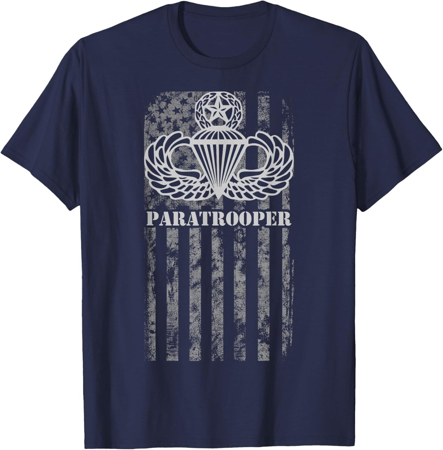 Airborne Jumpmaster Paratrooper Gray T-Shirt - T-Shirt | Navy