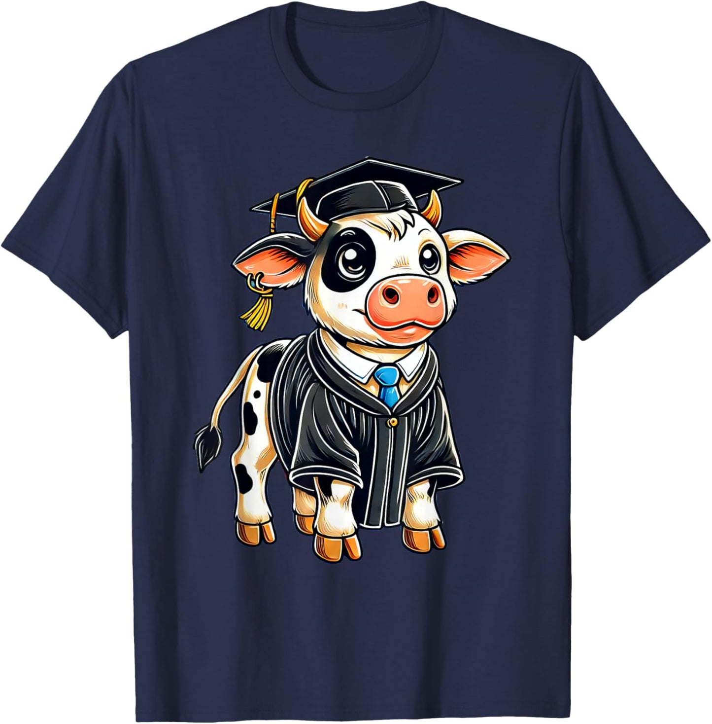 Cute Cow Graduation T-Shirt - T-Shirt | Navy